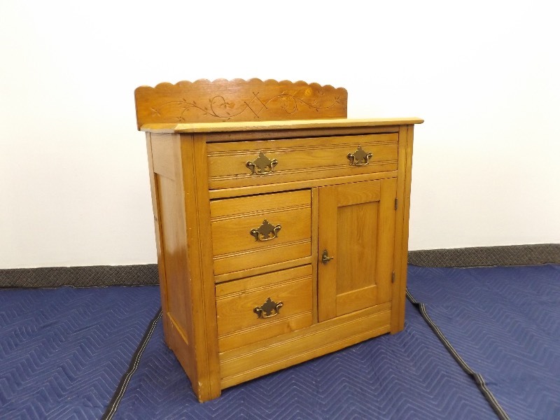 lot 21 image: Antique Solid Wood Buffet