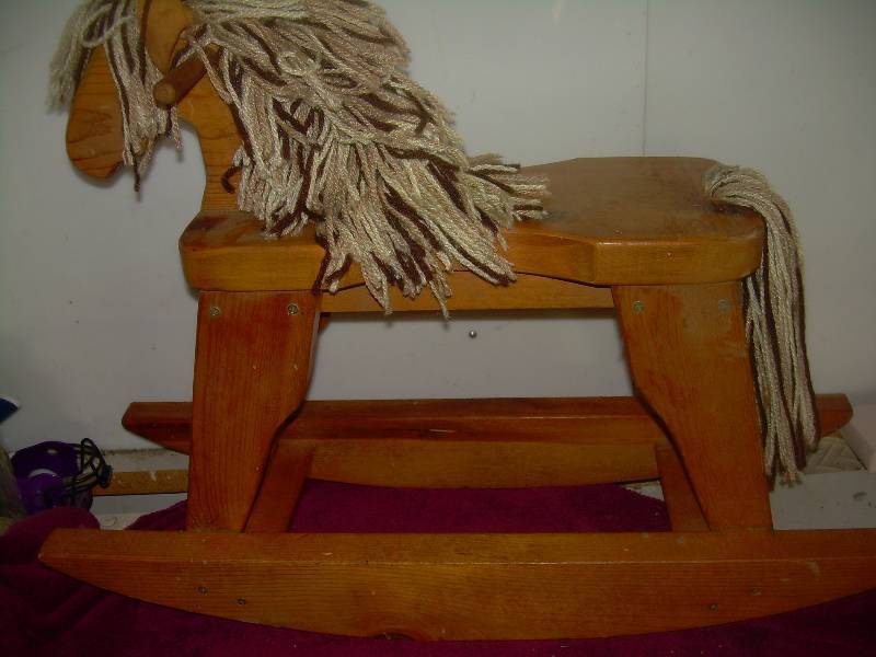 lot 5 image: 2 WOOD ROCKING HORSES