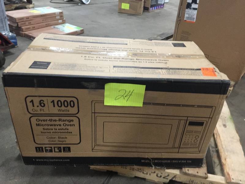 lot 24 image: Magi Chef 1.6 cu. ft. Over the Range Microwave in Black not used