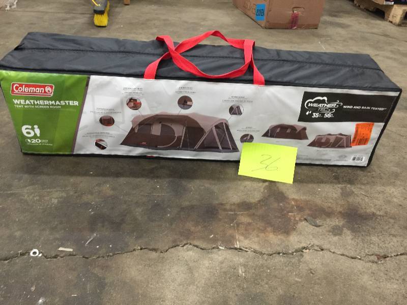 lot 36 image: Coleman weathermaster 6 Person Instant Tent not used