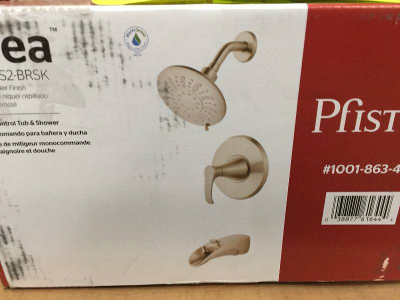 lot 40 image: Pfister Brea Single-Handle 3-Spray Tub and Shower Faucet in Brushed Nickel