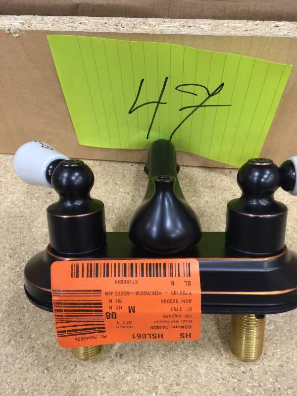 lot 47 image: Glacier Bay Teapot 4 in. Centerset 2-Handle Low-Arc Bathroom Faucet