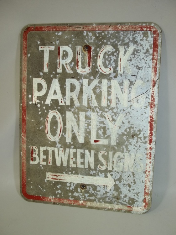 lot 25 image: Truck Parking Only Between Signs  Reflective Metal Sign 18 x 24