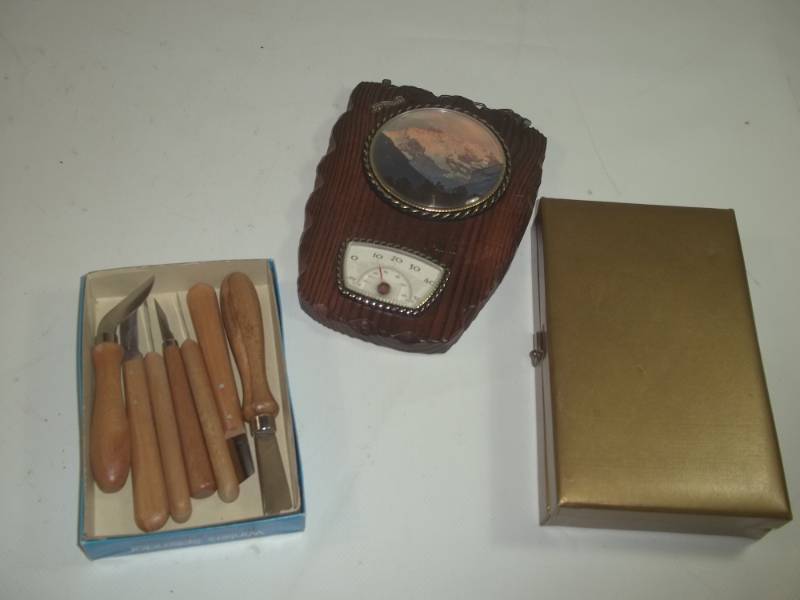 lot 76 image: Carving Tools - Thermometer - Jewelry Box