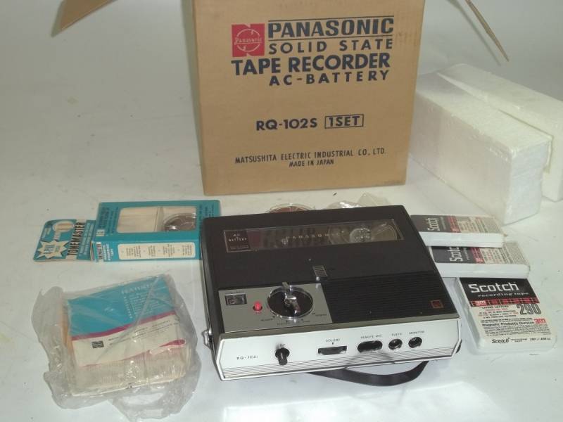 lot 118 image: Panasonic Tape Recorder w Unused Tapes  Mint