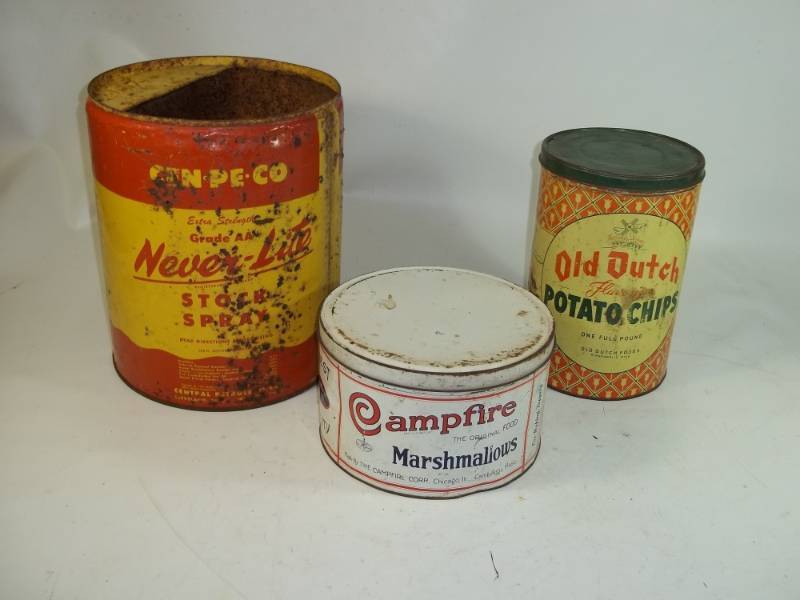 lot 133 image: 3 Vintage Tins