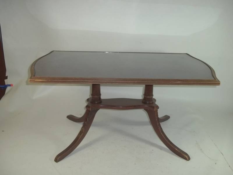lot 151 image: Antique Coffee Table with Glass inset