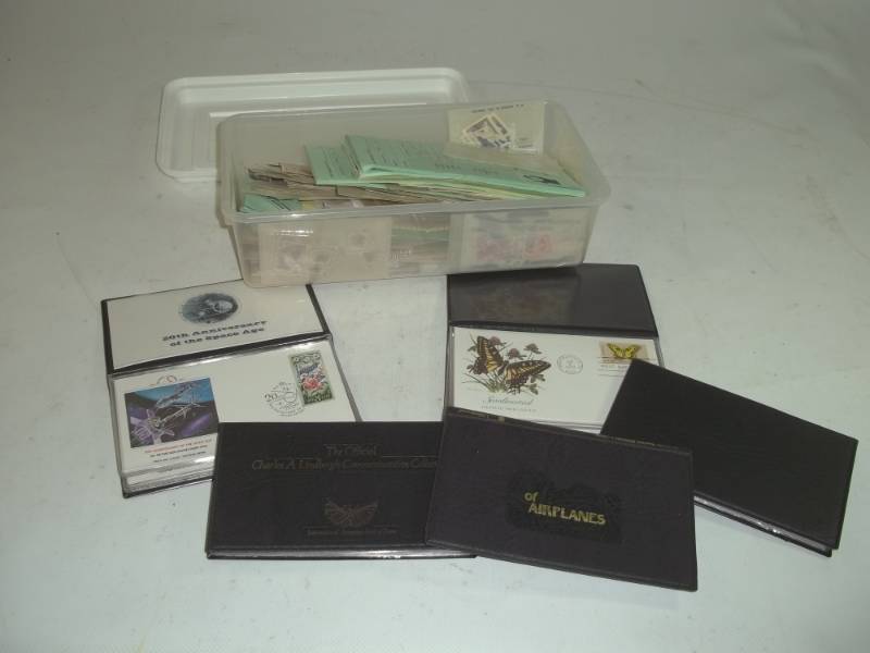 lot 258 image: First Day Issue stamps with Shoebox of Stamps