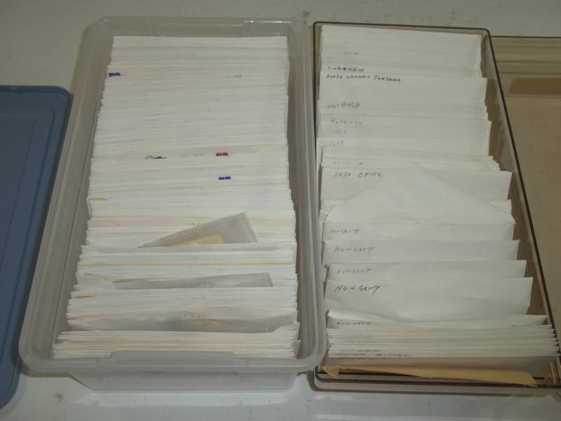 lot 262 image: 2 Shoe boxes of Stamps