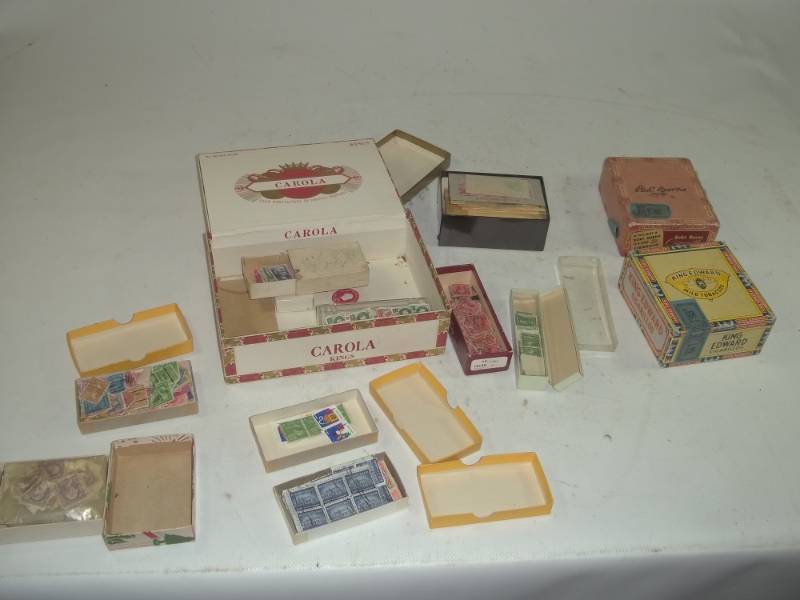 lot 265 image: Vintage Cigar Boxes with Stamps