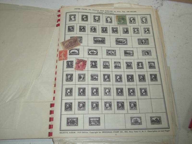 lot 267 image: 2 Vintage Stamp Albums with large Box of Stamps