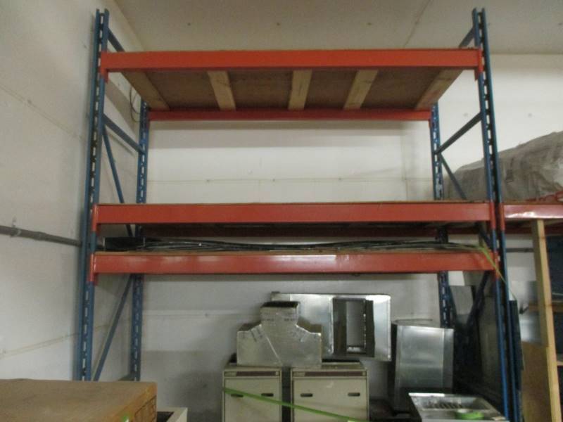 lot 141 image: (4) Sections of Pressed Rack Pallet Racking