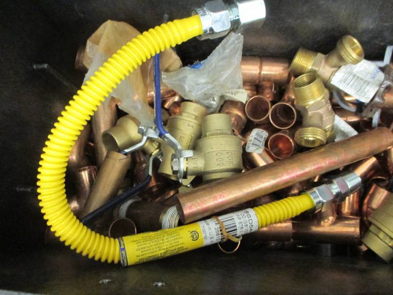 lot 39 image: (2) Tool Boxes of Copper & Brass Fittings
