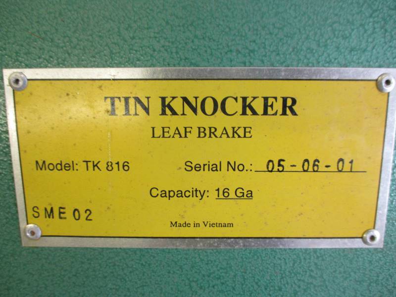 lot 2 image: Tin Knocker 8 Sheet Metal Brake