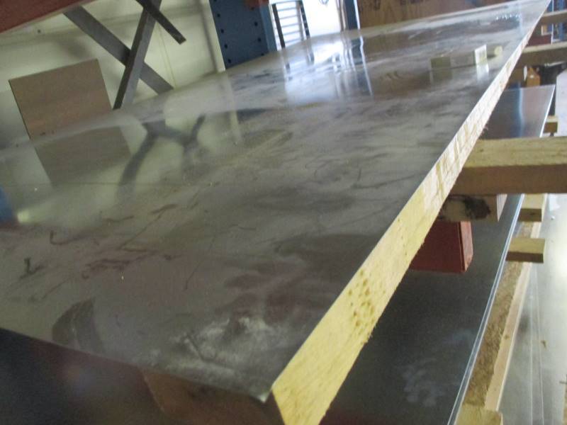 lot 126 image: (8) 4 x 8 Sheets of 26ga Steel  Some Drop Pieces of Steel, Plywood