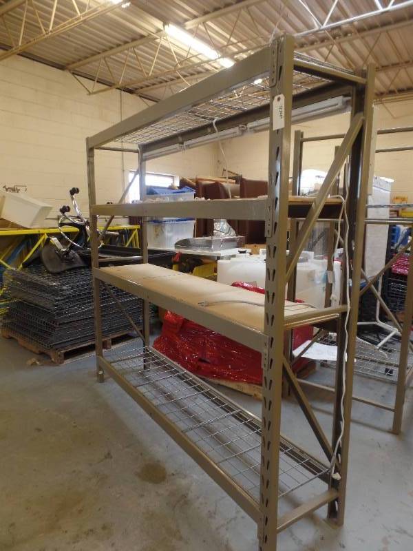 INDUSTRIAL SHELVING UNIT WITH LIGHTS AND POWER