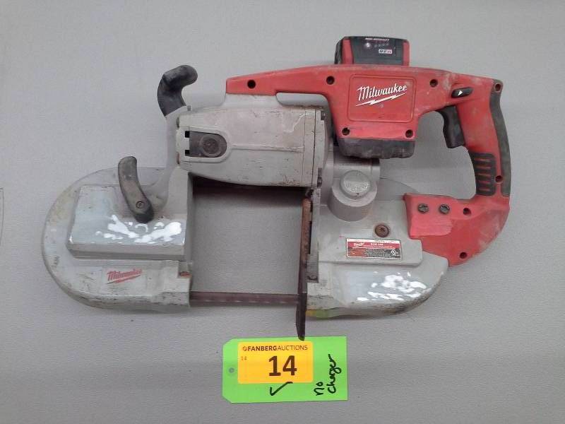 lot 14 image: Milwaukee Portable Bandsaw (Battery Operated)