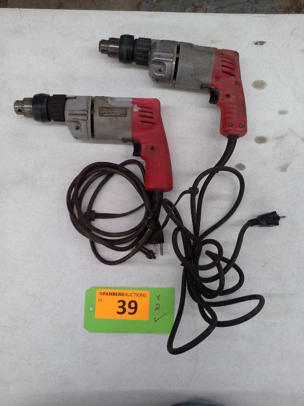 lot 39 image: Pair of Milwaukee 38 Hammer Drills