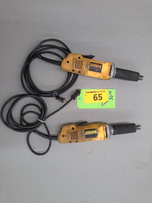 lot 65 image: Pair of DeWalt DW887 1-12 Die Grinders