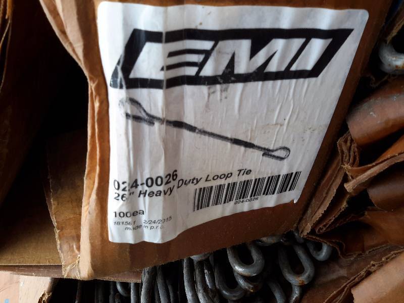 lot 28 image: Pallet of EMI,  26 in Heavy Duty Loop Ties..