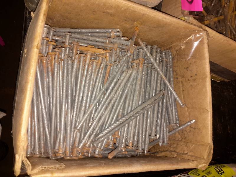 lot 130 image: 4 boxes of long heavy gauge nails