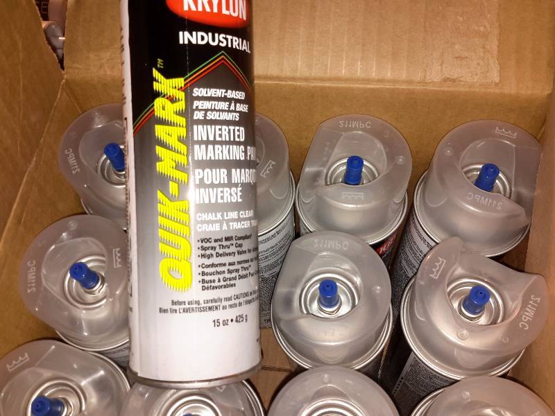 lot 238 image: Case of Krylon Marking Paint, boxes of Duo Fast clips and other clips as pictured.