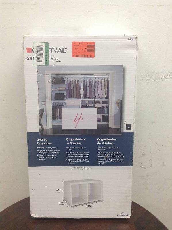 Closetmaid Elite 23-35 in. x 14-58 in. White 2-Cube Organizer new