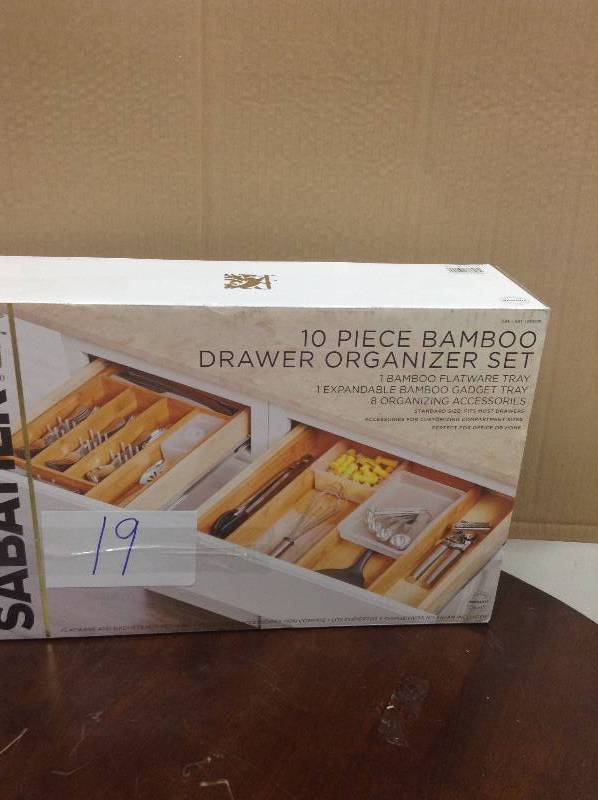 Sabatier 10 Pc Bamboo Drawer Organizer Set