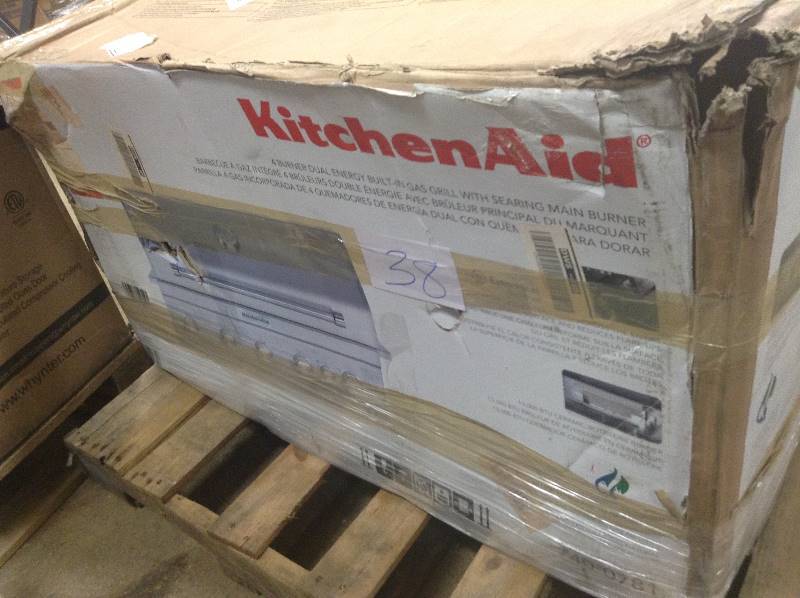 Kitchen Aid 4-Burner Built-in Propane Gas Island Grill Head in Stainless Steel with Searing Main Burner and Rotisserie Burner Retails for $1000 New