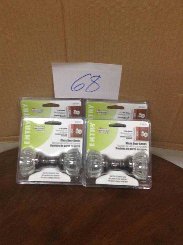 Set of 4 Defender Security 2 in. Classic Bronze Fluted Glass Door Knob new