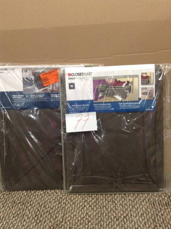 Set of 2 Closetmaid fabric hamper with frame