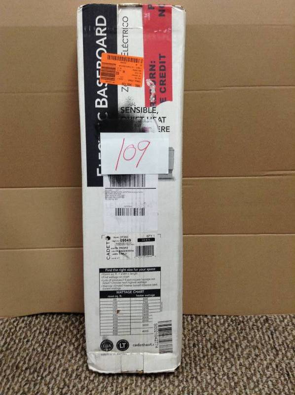 Cadet 2F350W Model# 09949 Electric Baseboard Heater, 240V, 350W, White