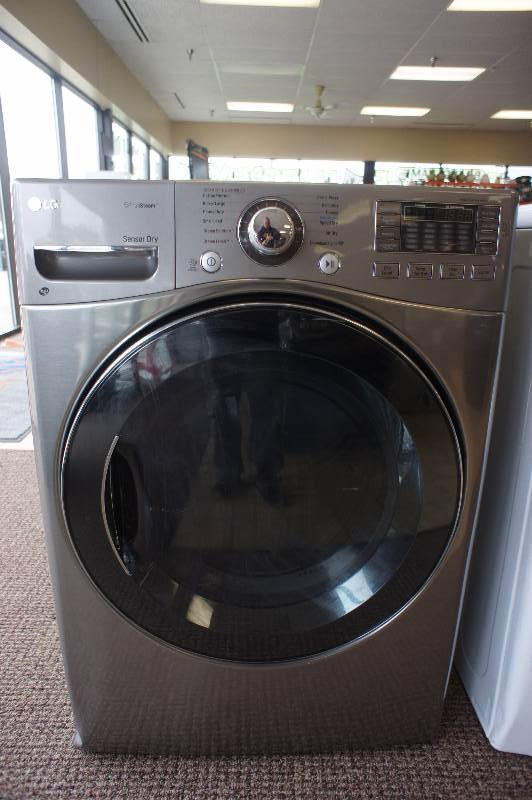 lot 8 image: New - Scratch & Dent LG Model # (DLEX3570V) - Front-Loading Electric Dryer - 7.4 cu ft - White COLOR  -Tested Works - MSRP $ 1099.99