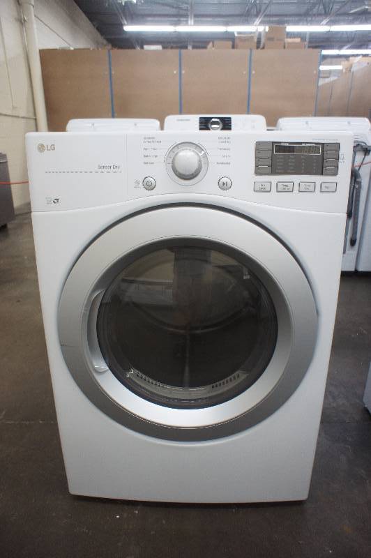 lot 9 image: New - Scratch & Dent LG Model # (DLE3170W) - Front-Loading Electric Dryer - White COLOR -Tested Works - MSRP $ 1099.99
