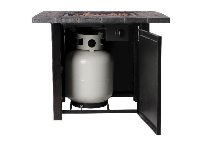 lot 13 image: New In Box Rocksprings 30 Wide LP Square Fire Table - Dark Brown - Threshold