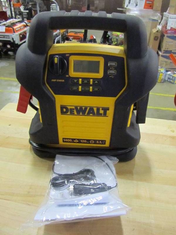 lot 60 image: DEWALT 1400 Peak Amp Jump Starter with Digital Compressor