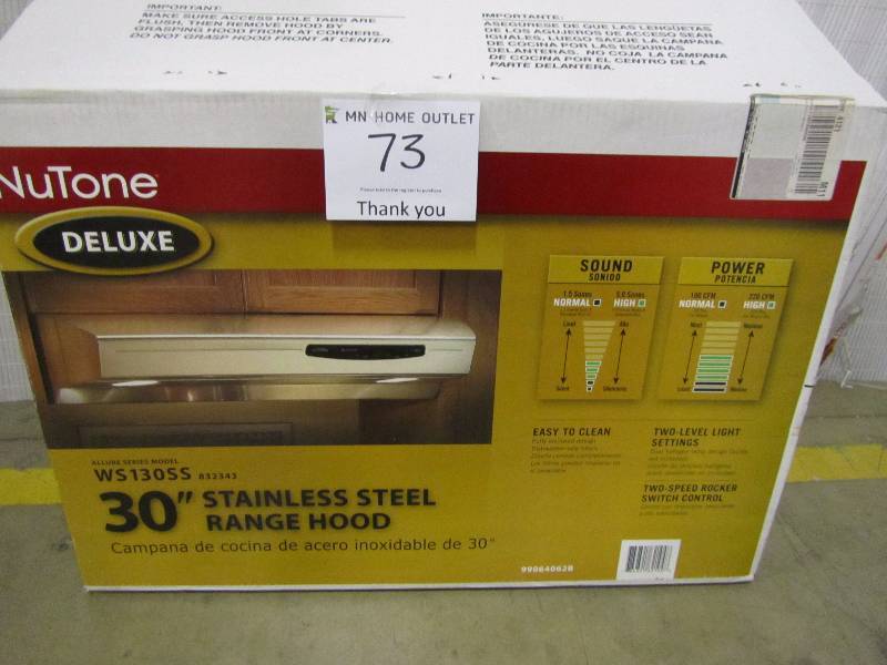 lot 73 image: Allure Convertible 30 Undercabinet Range Hood, Stainless Steel