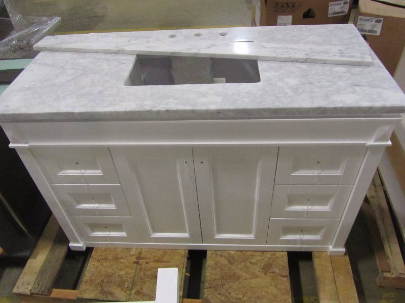 lot 85 image: Studio Bathe Dawlish 48 in. Vanity in White