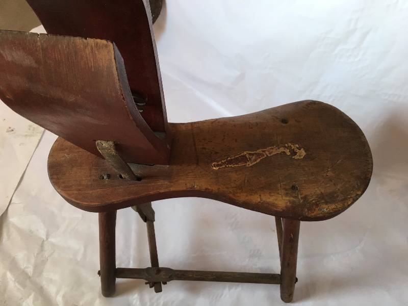 Antique Wooden Saddle Bench