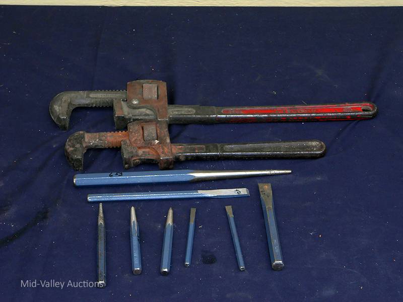 Pipe wrenches & chisels