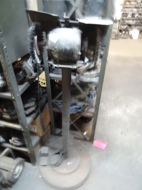 lot 28 image: Pedestal Grinder With Wire Brass Attachments.
