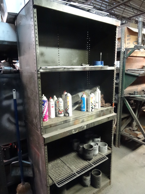lot 64 image: 2 Metal Shelf Units. 36 X 18 X 39