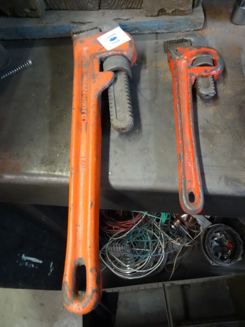 lot 107 image: 14 and 10 Pipe Wrench
