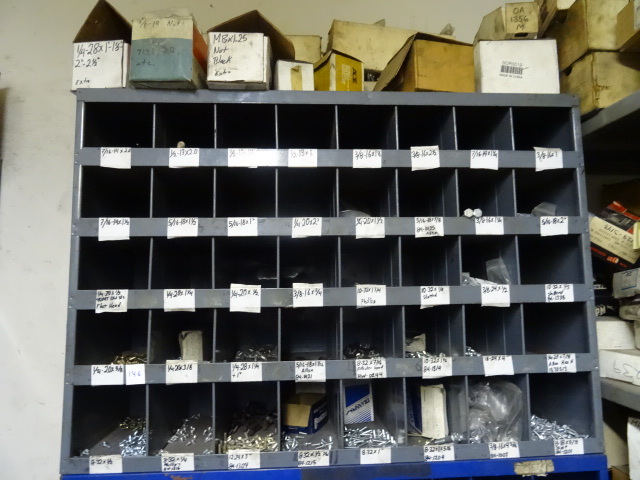 lot 146 image: Standard Bolt Bin, 40 Holes. Misc Bolts