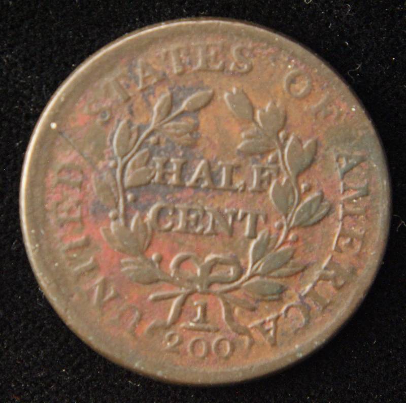 1804 US DRAPED BUST HALF CENT FINE DETAILS