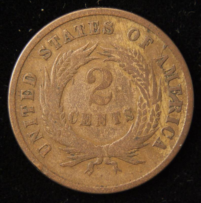 1865 US TWO CENT PIECE FINE