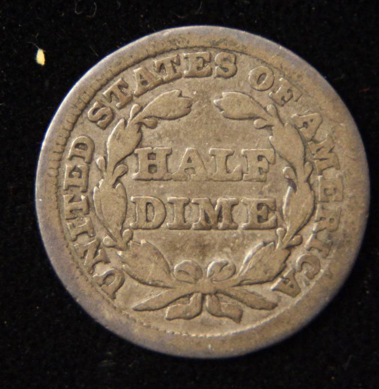 1848 US SEATED LIBERTY HALF DIME FINE