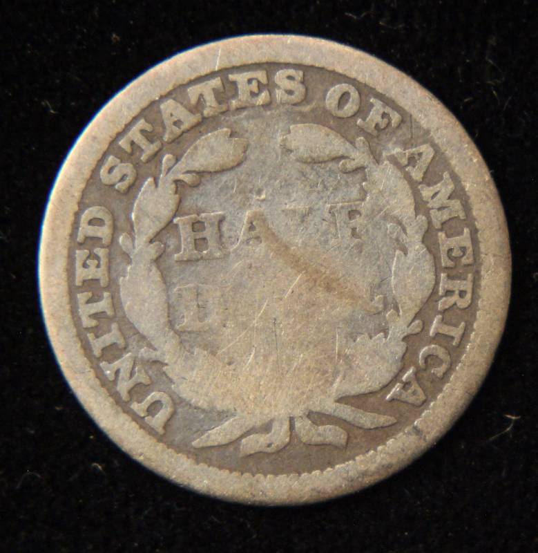 1853 ARROWS & RAYS US SEATED LIBERTY HALF DIME GOOD