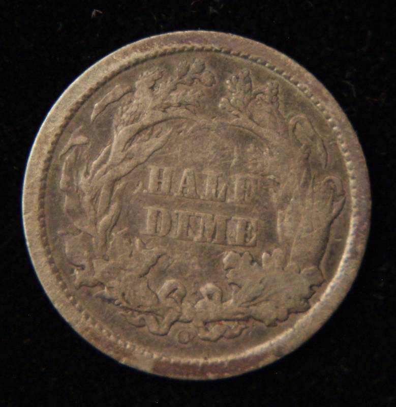 1860-O US SEATED LIBERTY HALF DIME VG