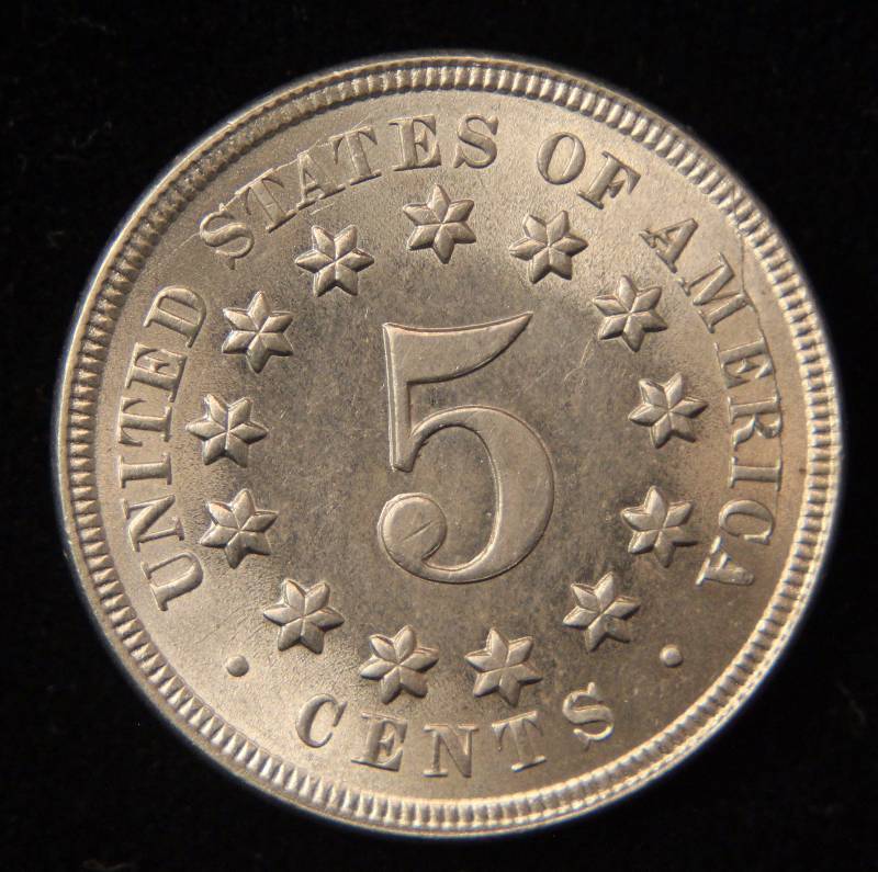 1868 US SHIELD NICKEL BU-UNC